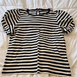 J. Crew Black and White Striped Top